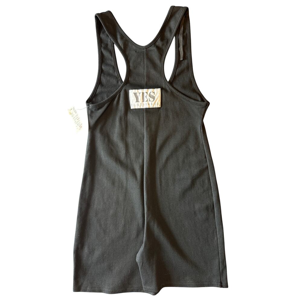 Athletic One Piece Romper Black Racerback Size Medium NWT